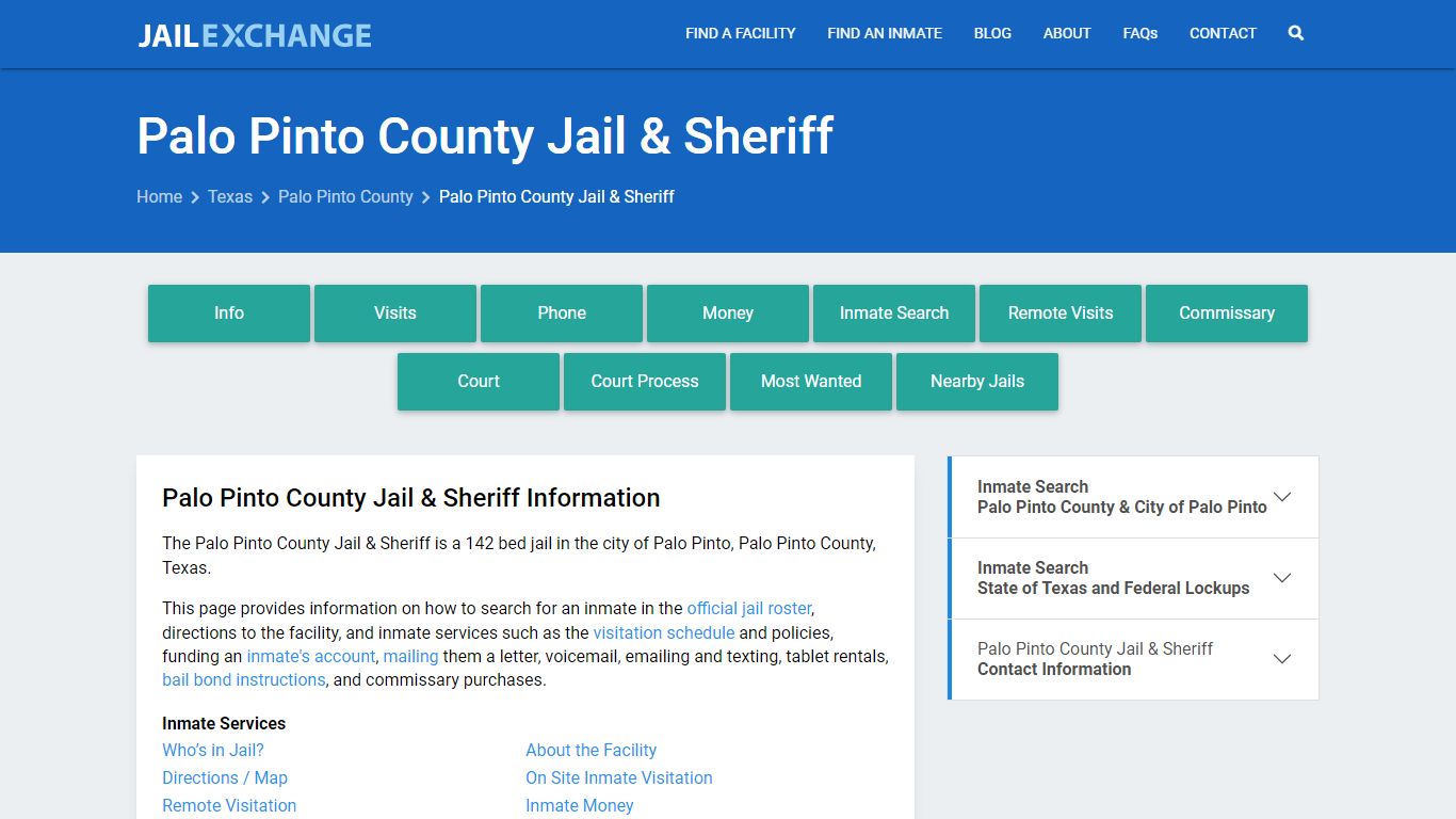 Palo Pinto County Jail & Sheriff, TX Inmate Search, Information